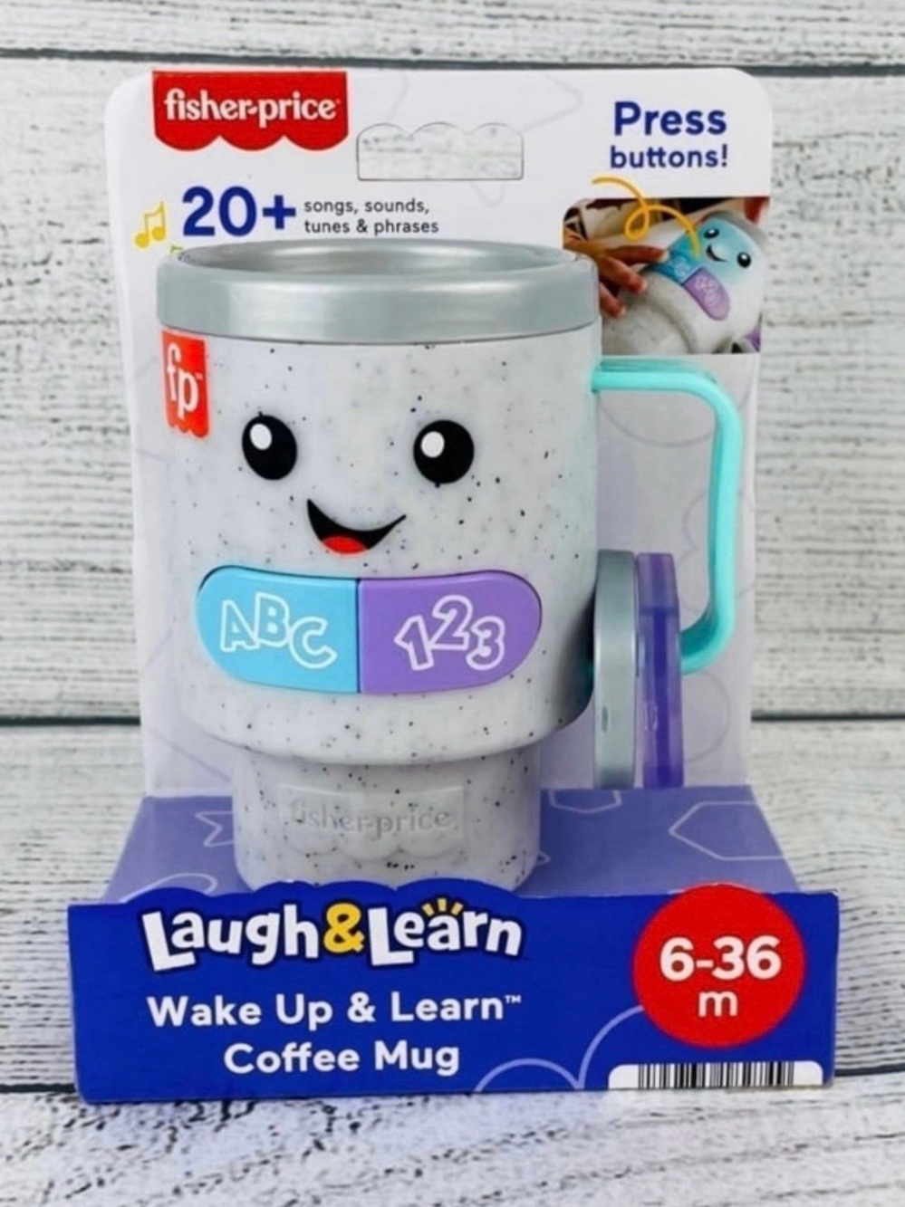 Fisher Price Laugh & Learn Wake Up & Learn Coffee Cup Mug Baby Toddler Toy NEW